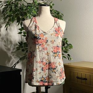 Beige Tank with Floral Print
